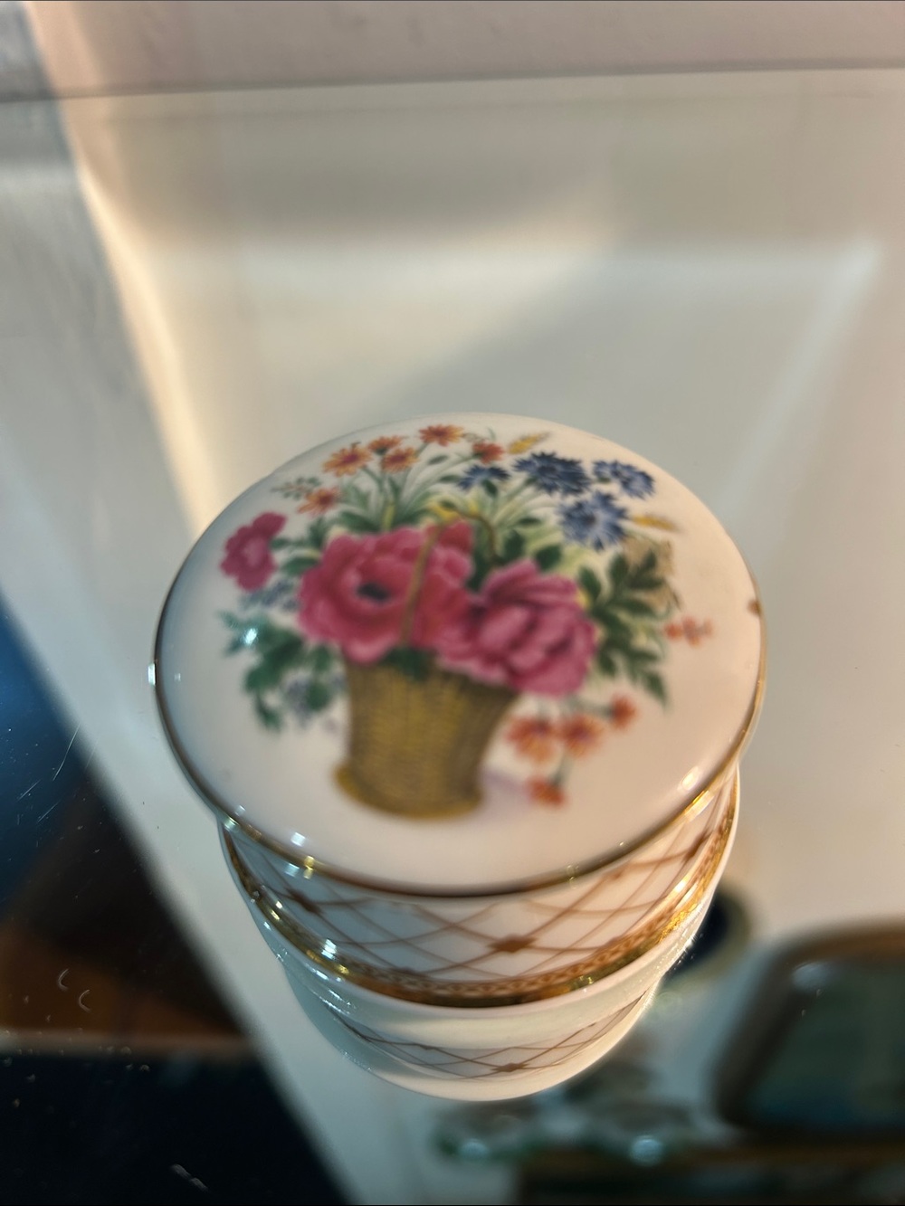 Floral Porcelain Trinket Box baysnford England